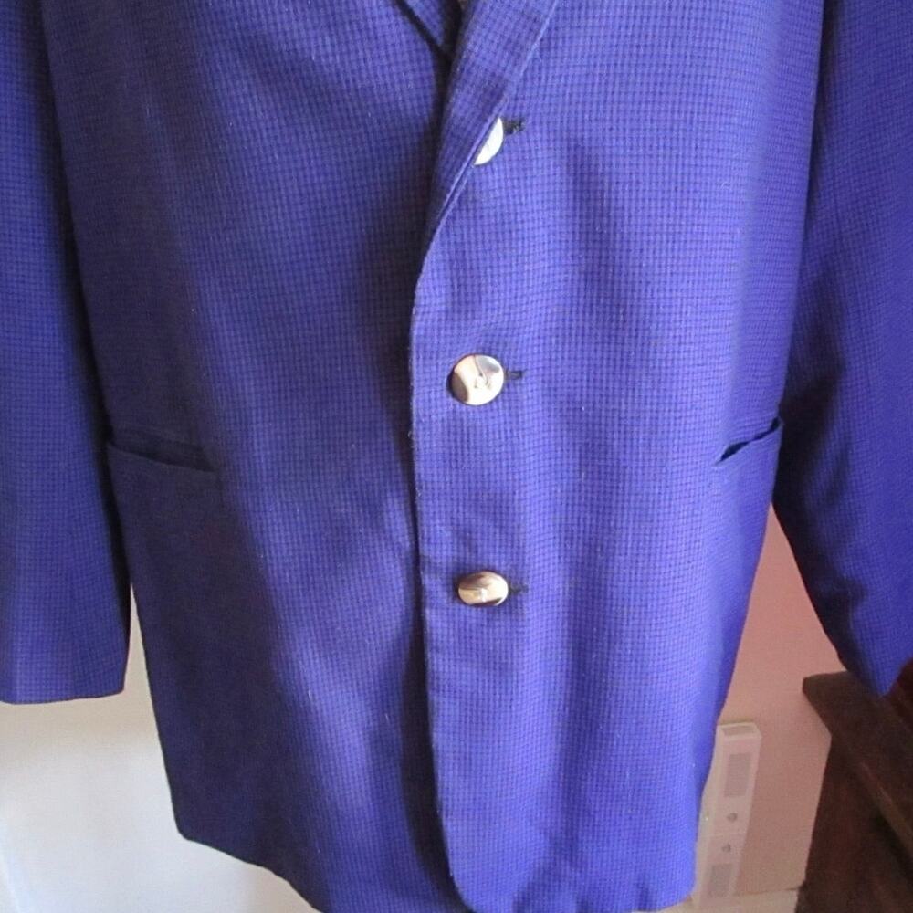 Vintage Contempo Casuals Blazer Small Purple Black Plaid Power Boxy Jacket 80s - Picture 7 of 16